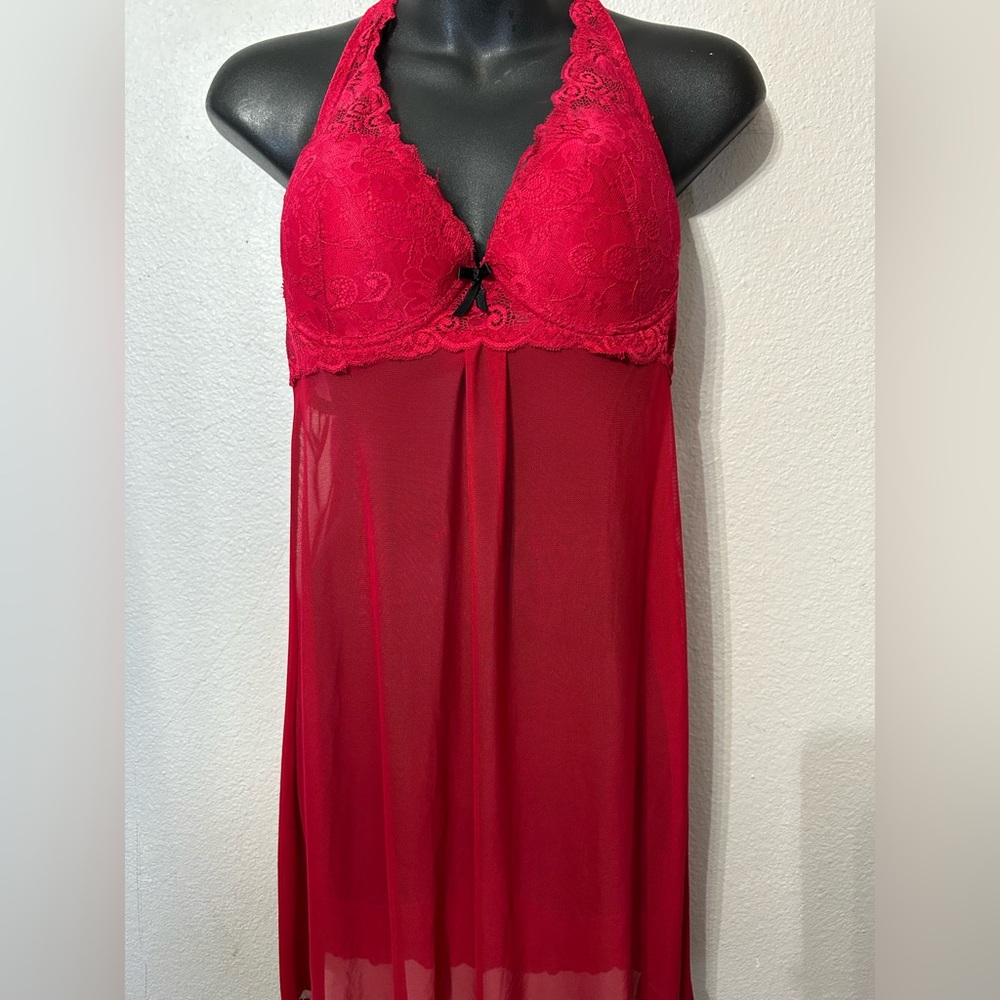 Marilyn Monroe Red Lace Babydoll Lingerie Chemise Size Large - Picture 3 of 10